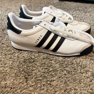 adidas White and Black Samoa Retro Sneakers